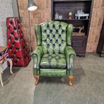 Chesterfield Lazychester Relaxchair (M) - Antiek Limoengroen, Ophalen of Verzenden, Nieuw, Leer, Chesterfield