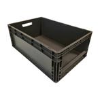 Magazijnbak Euro 600x400x220 met grijpopening, grijs, Nieuw, Ophalen of Verzenden