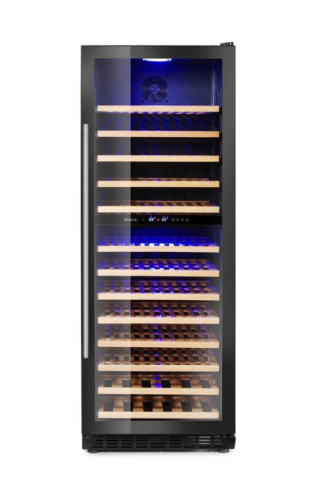 Arktic Wijnkoelkast | 387L (135x 75cl) | Zwart | 2 Zones | +, Huis en Inrichting, Woonaccessoires | Wijnrekken, Ophalen of Verzenden