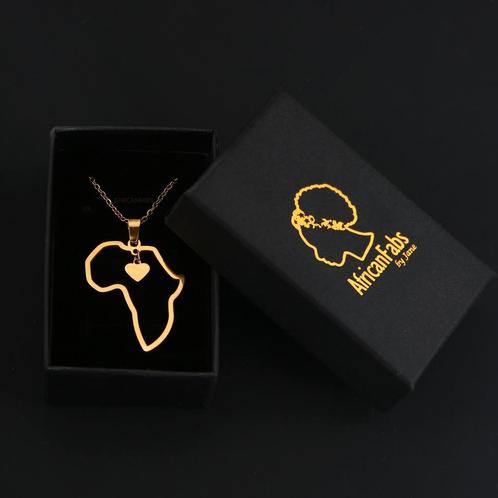 18k Gold plated Afrika ketting / hanger - Vergulde Afrika ka, Sieraden, Tassen en Uiterlijk, Kettingen, Nieuw, Ophalen of Verzenden