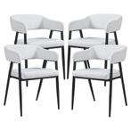 Eetkamerstoel Kohlmand set van 4 lichtgrijs en zwart [en.cas, Verzenden, Nieuw