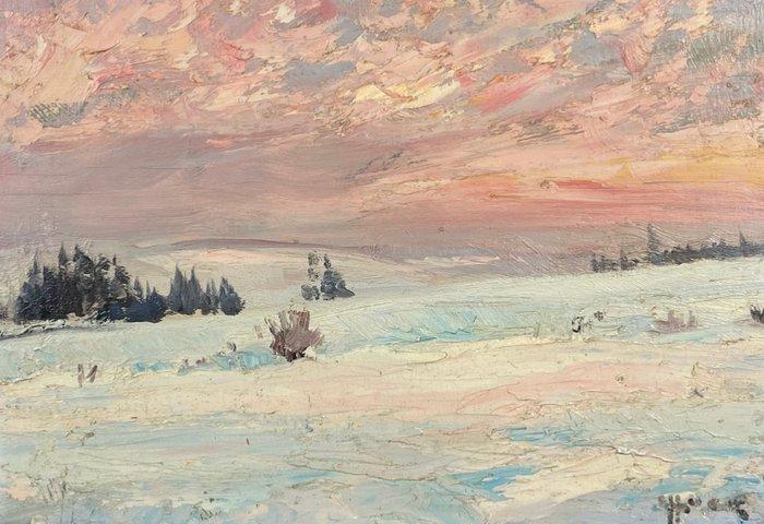 Hock Lucien (1899–1972) - Paysage de Fagne sous la neige, Antiek en Kunst, Kunst | Schilderijen | Klassiek