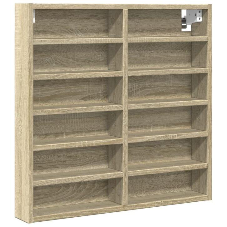 Vitrinekast bewerkt hout 60x8,5x58cm | Retourdeal 40% Kor..., Huis en Inrichting, Kasten | Vitrinekasten, Minder dan 25 cm, Met plank(en)