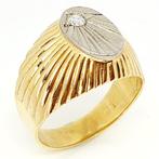 Ring - 18 karaat Geel goud, Witgoud - 0.10ct. tw. Diamant, Nieuw