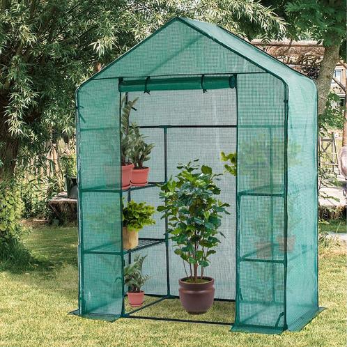 Lendo Online Tuinkas 3 etages PE hoes 143x73x195cm staal, Tuin en Terras, Kweekspullen, Nieuw, Verzenden