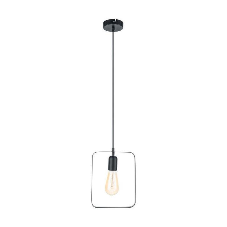 Zwarte retro hanglamp metaal, Aida, Huis en Inrichting, Lampen | Hanglampen, Nieuw, Metaal, 75 cm of meer, Ophalen of Verzenden