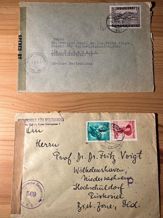 Oostenrijk 1948/1949 - Zeldzame militaire censuur - 2x, Postzegels en Munten, Postzegels | Europa | Oostenrijk