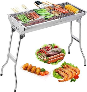 Uten Roestvrijstalen BBQ houtskoolgrill rookgrill opvouwbaar beschikbaar voor biedingen