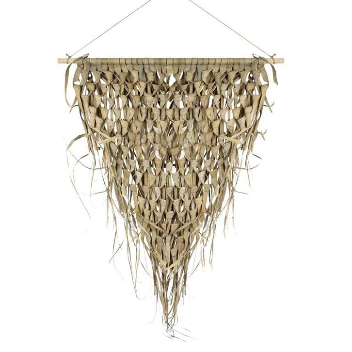 wandkleed gevlochten palmblad driehoek 75cm aan stok*, Huis en Inrichting, Woonaccessoires | Overige, Verzenden