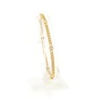 18 Krt. Gouden platte gourmetschakel armband met diamant;..., Gebruikt, Overige kleuren, Ophalen of Verzenden, Met edelsteen