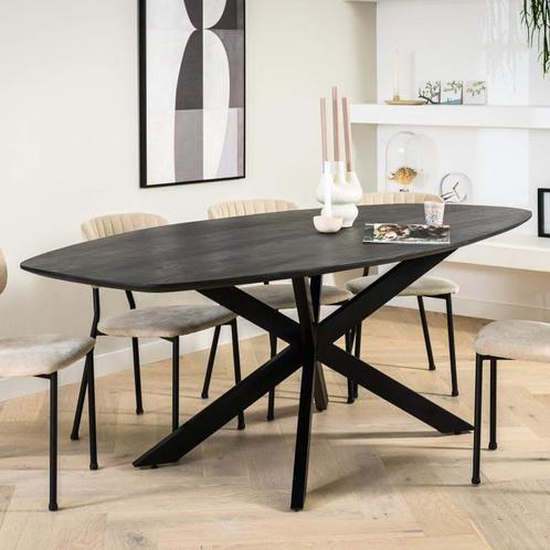 Eettafel Ovaal Leo Zwart - MAGAZIJN OPRUIMING - magazijn..., Huis en Inrichting, Complete eetkamers, Nieuw