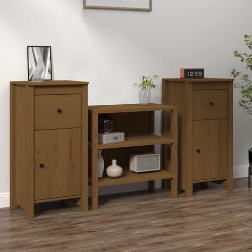 vidaXL Dressoirs 2 st 40x35x80 cm massief grenenhout, Huis en Inrichting, Kasten | Dressoirs, 25 tot 50 cm, Nieuw, Minder dan 50 cm