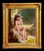 Alexandre-Jacques Chantron (1842–1918) - Bagnante, Antiek en Kunst, Kunst | Schilderijen | Klassiek