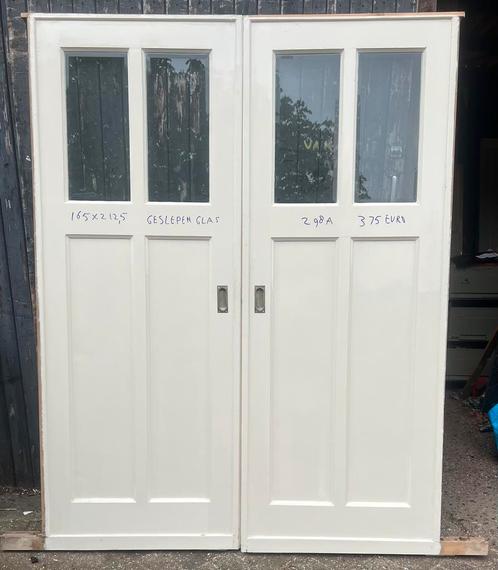 25 sets kamer en suite deuren met en zonder glas, Doe-het-zelf en Verbouw, Deuren en Horren, Binnendeur, Gebruikt, Glas, Hout
