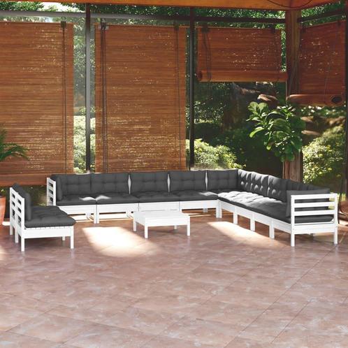 vidaXL 12-delige Loungeset met kussens massief grenenhout, Tuin en Terras, Tuinsets en Loungesets, Loungeset, Nieuw, Verzenden