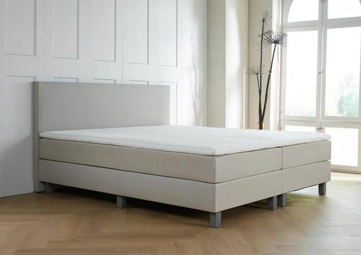 ACTIE! Boxspring Turijn 160 200 Beige, Huis en Inrichting, Slaapkamer | Boxsprings, 160 cm, 200 cm, Beige, Tweepersoons, Nieuw