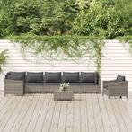 vidaXL 8-delige Loungeset met kussens poly rattan grijs, Tuin en Terras, Tuinsets en Loungesets, Verzenden, Nieuw, Rotan, Loungeset