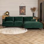 40% Korting: Velvet hoekbank Denver groen rechts, Ophalen, Zo goed als nieuw, Stof, Velvet chique