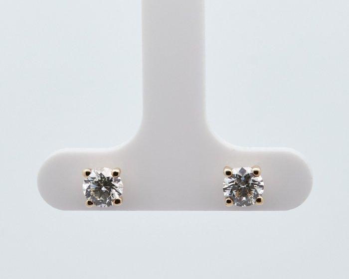 Oorbellen - 14 karaat Geel goud - 1.00ct. tw. Diamant, Sieraden, Tassen en Uiterlijk, Oorbellen