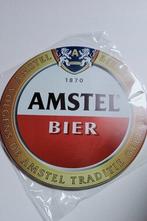 Amstel bier bord metaal  met ophang koord 30cm doorsnee, Huis en Inrichting, Woonaccessoires | Tekstborden en Spreuken, Verzenden