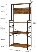 Keukenkast – Keukenrek Staand-172x80x40cm, Ophalen, Bruin, 100 tot 150 cm, Nieuw
