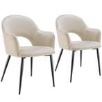 Eetkamerstoel Sachel, fluweellook, gestoffeerd, 120 kg - crè, Verzenden, Nieuw