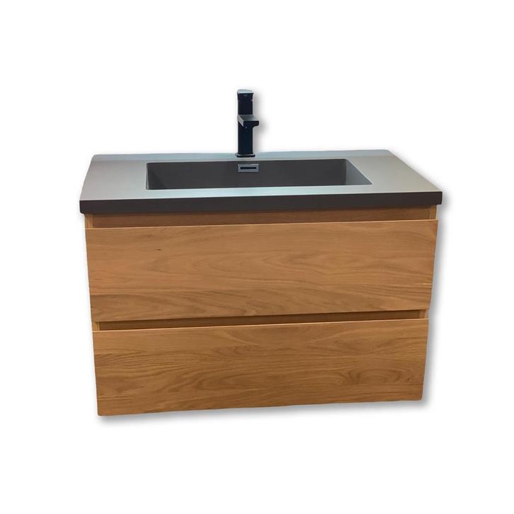 Badkamermeubel Casajoy Boston 80x46x55cm Eiken Met, Huis en Inrichting, Badkamer | Badkamermeubels, Ophalen of Verzenden