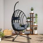 vidaXL Hangstoel met standaard rattan en staal, Tuin en Terras, Tuinbanken, Verzenden, Nieuw