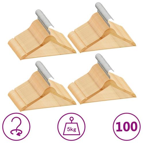 vidaXL 100-delige Kledinghangerset anti-slip hardhout, Kleding | Dames, Kledinghangers, Nieuw, Verzenden