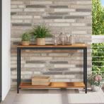 vidaXL Buiten Tafel met opslag Naturel en zwart 110 x 35 x, Verzenden, Nieuw