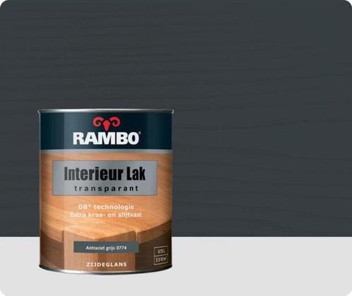 Rambo Interieur Lak Transparant Zijdeglans - Antraciet gr..., Doe-het-zelf en Verbouw, Verf, Beits en Lak, Lak, Grijs, Nieuw, Minder dan 5 liter