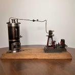 Stoommachine - Koper, Messing, Staal - 1920-1930, Antiek en Kunst, Antiek | Overige Antiek