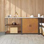 vidaXL Keukenopslag set 2 pcs Roestig 180 x 50 x 92 cm, Huis en Inrichting, Keuken | Keukenelementen, Verzenden, Nieuw, Bruin