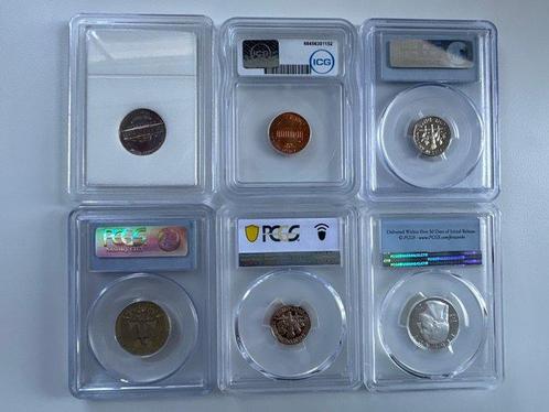 Verenigde Staten. Lot of 6 Certified Coins 1977-2023/, Postzegels en Munten, Munten | Europa | Niet-Euromunten