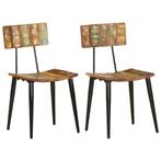 vidaXL Eetkamerstoelen 2 st massief gerecycled hout, Huis en Inrichting, Stoelen, Verzenden, Nieuw