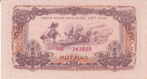 1972 Vietnam P 77b 1 Hao Unc, Postzegels en Munten, Bankbiljetten | Europa | Niet-Eurobiljetten, Verzenden