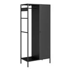 Kledingkast Puumala metaal 180x80x45 cm zwart [en.casa], Huis en Inrichting, Kasten | Kledingkasten, Verzenden, Nieuw