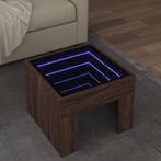 vidaXL Salontafel met Infinity LED 40x40x30 cm bruin, Minder dan 50 cm, 50 tot 100 cm, Verzenden, Nieuw