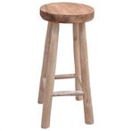 Massief Teakhouten Barkruk - Retourdeal - Horeca & Thuis..., Huis en Inrichting, Ophalen of Verzenden, Nieuw, Hout, 60 tot 90 cm