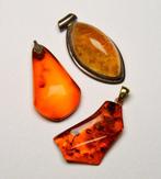 Barnsteen - 925 zilver - Lot van 3 stuks - Hanger -