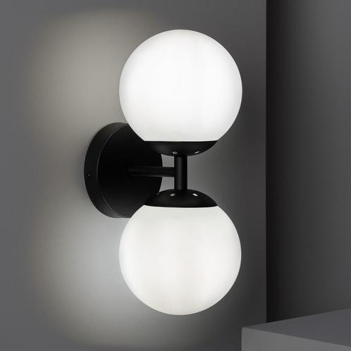 ACTIE: Wandlamp modern Dublo glazen bollen modern e27 FOIR, Huis en Inrichting, Lampen | Wandlampen, Verzenden