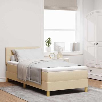 vidaXL Boxspring bed met matras met hoofdeinde Crème 90 x beschikbaar voor biedingen