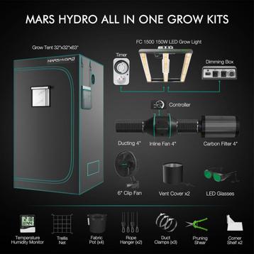 Mars Hydro Kweektent Compleet FC 1500 EVO | 80 x 80 x 160 cm beschikbaar voor biedingen