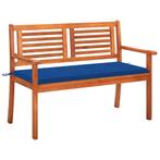 vidaXL Tuinbank 2-zits met kussen 120 cm massief, Verzenden, Nieuw, Hout