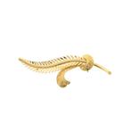 18 Krt. Gouden veer broche | Vintage (gouden broche), Ophalen of Verzenden, Gebruikt, Overige kleuren, Goud