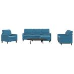 vidaXL 4-delige Loungeset met kussens fluweel blauw, Verzenden, Nieuw, Vierpersoons of meer, Stof
