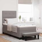 vidaXL Boxspringbed met matras met hoofdeinde Taupe 100 x, Verzenden, Nieuw, Stof