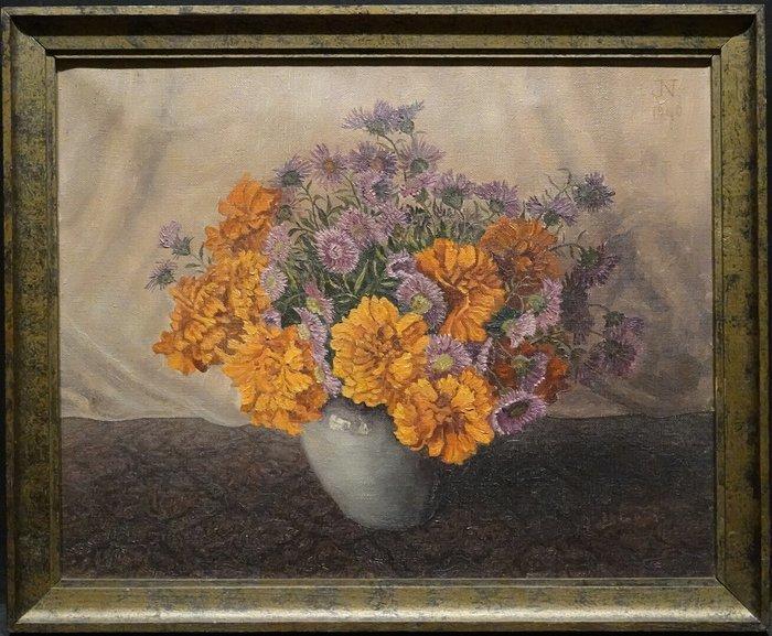 Jacob Nieweg (1877-1955) - Stilleven met chrysanten, Antiek en Kunst, Kunst | Schilderijen | Klassiek