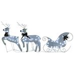 Witte Kerstversiering: Rendieren & Slee | Tweedekansje |..., Diversen, Kerst, Ophalen of Verzenden, Nieuw