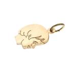 Gouden hanger van een kinderkopje; Meisje (Hanger of bedel), Ophalen of Verzenden, Gebruikt, Goud, Overige merken